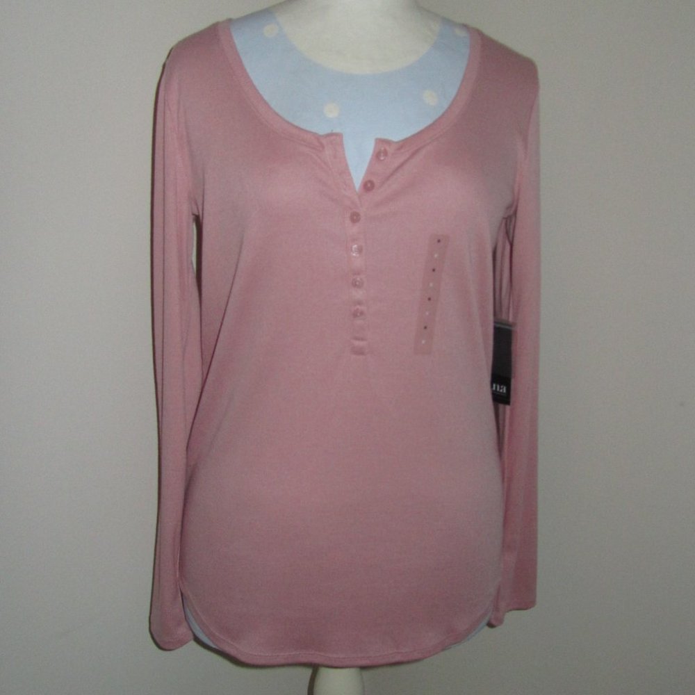 Women's a.n.a. Long Sleeve Titanic Rose Top Size Medium NWT-$29.00.